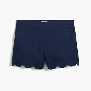 J. Crew Factory High Waist Blue Scalloped Shorts